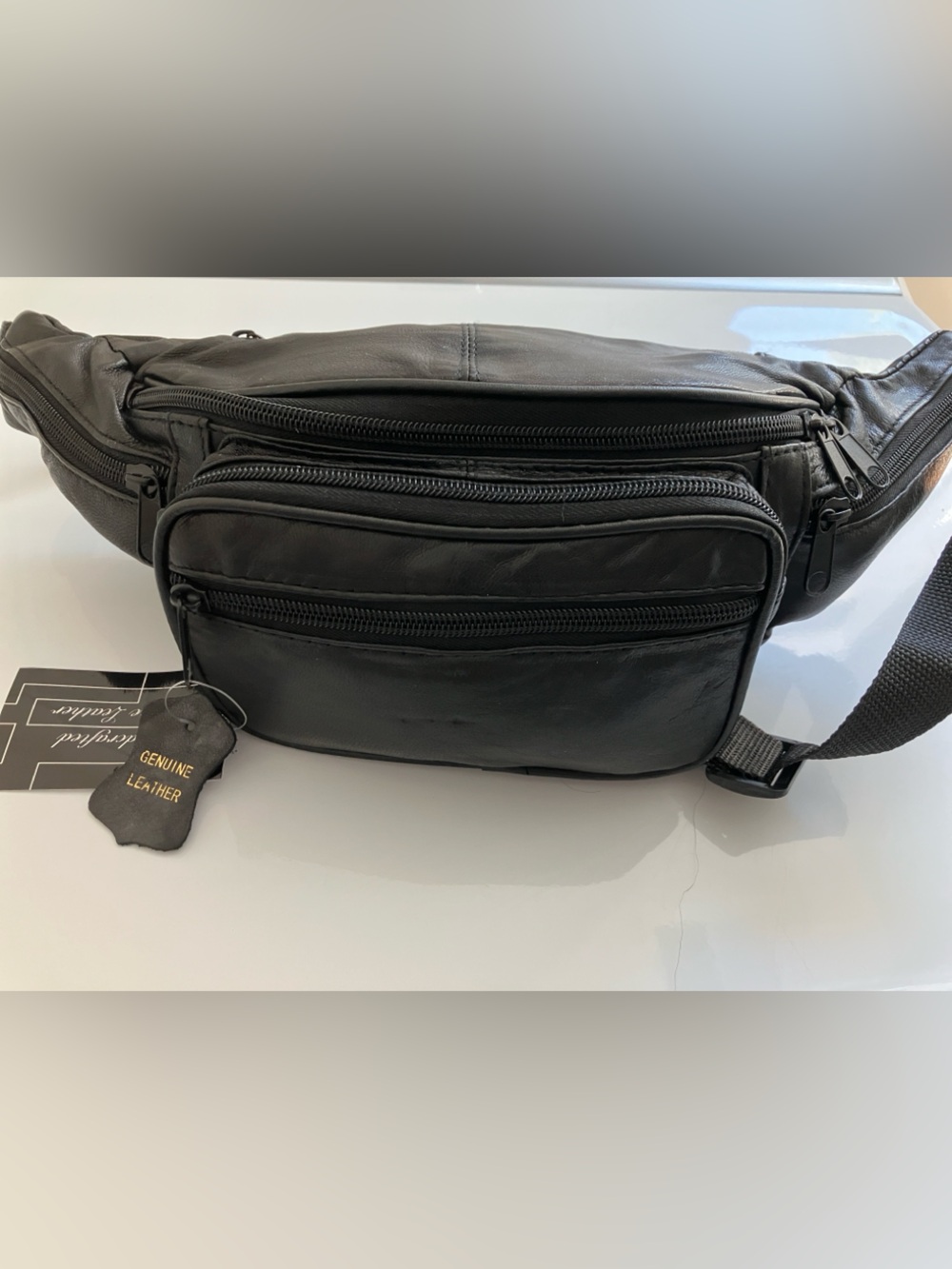 Roma Leather Unisex Waist Fanny Pack- 3079BK